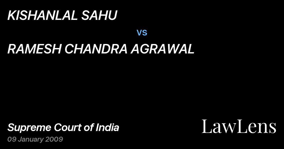 Preview image for KISHANLAL SAHU vs. RAMESH CHANDRA AGRAWAL