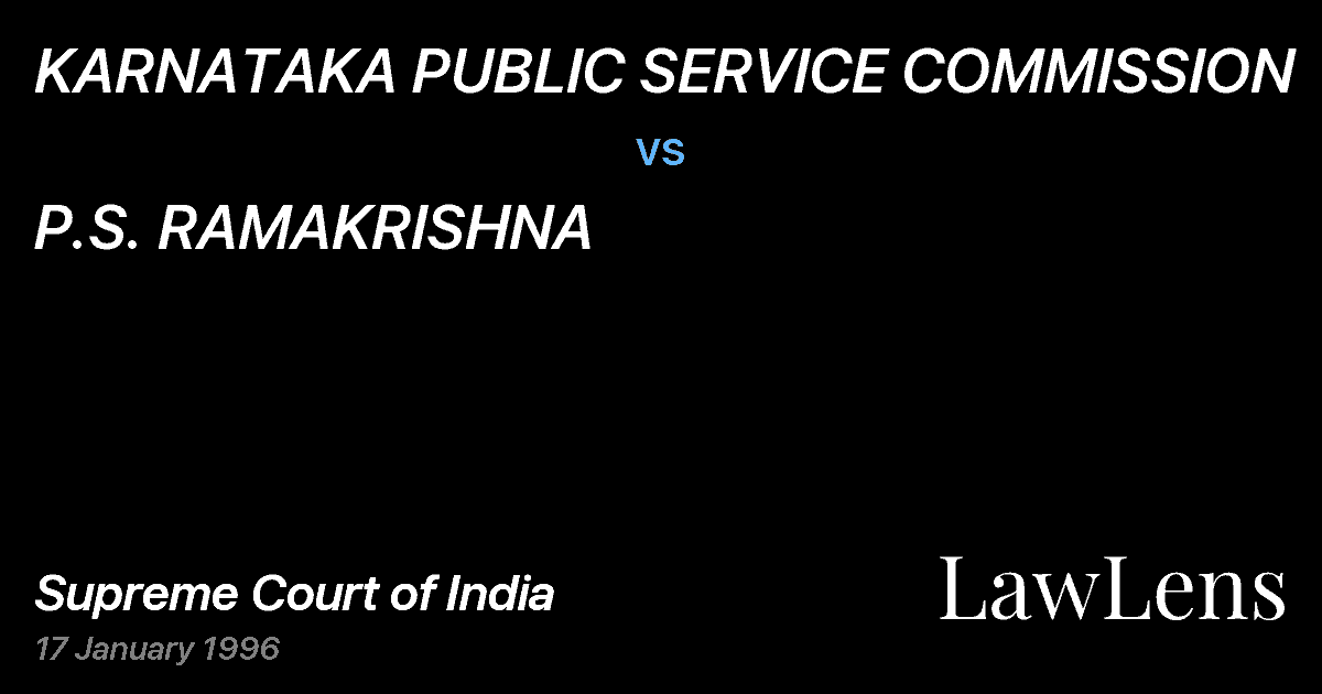 Preview image for KARNATAKA PUBLIC SERVICE COMMISSION vs. P.S. RAMAKRISHNA
