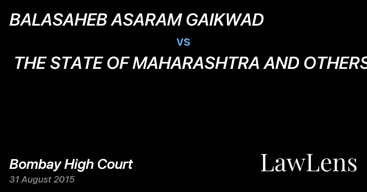 Preview image for BALASAHEB ASARAM GAIKWAD  vs.  THE STATE OF MAHARASHTRA AND OTHERS