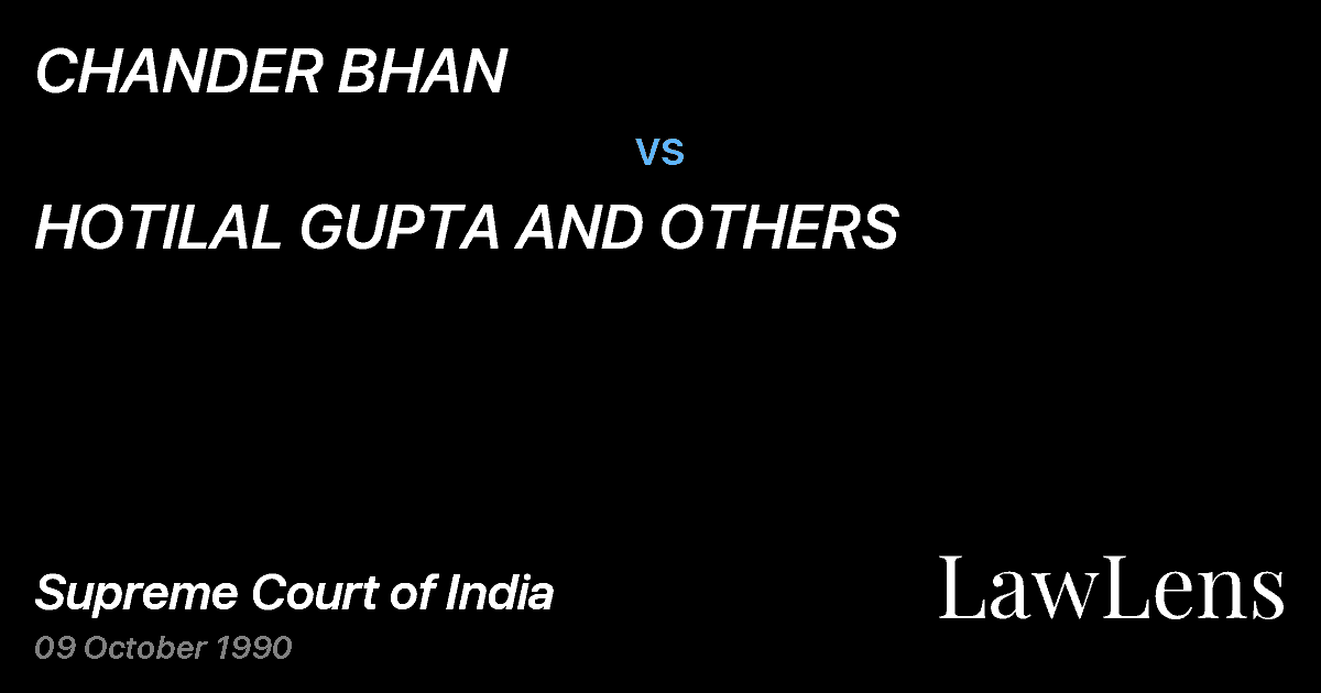 Preview image for CHANDER BHAN vs. HOTILAL GUPTA AND OTHERS