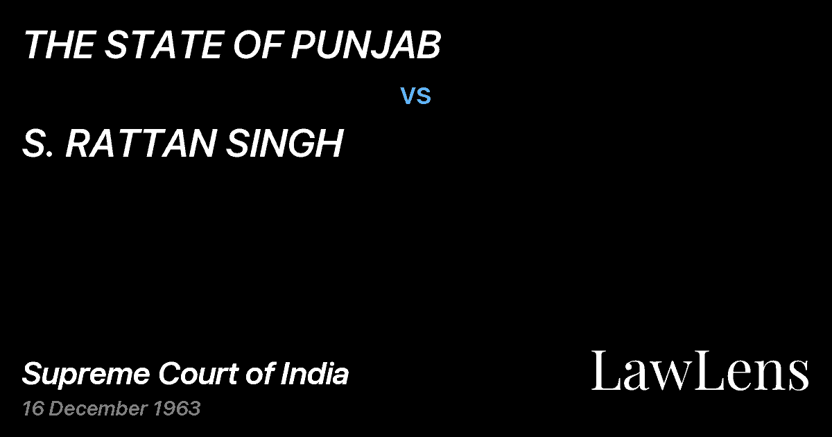 Preview image for THE STATE OF PUNJAB vs. S. RATTAN SINGH