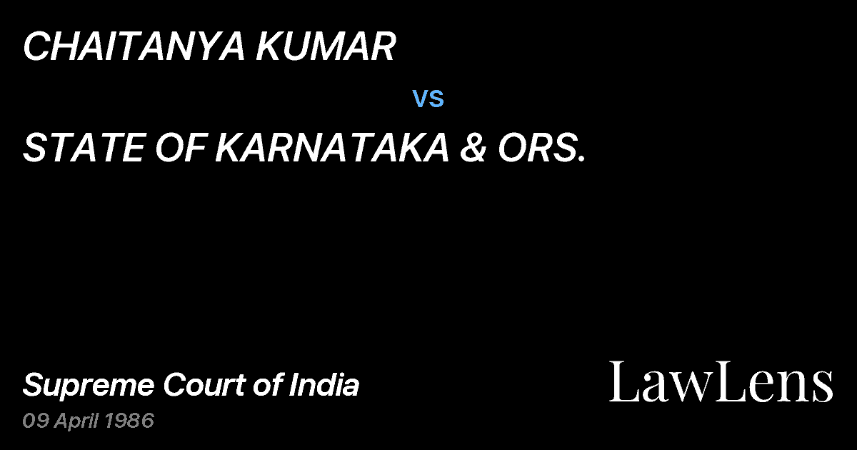 Preview image for CHAITANYA KUMAR vs. STATE OF KARNATAKA & ORS.