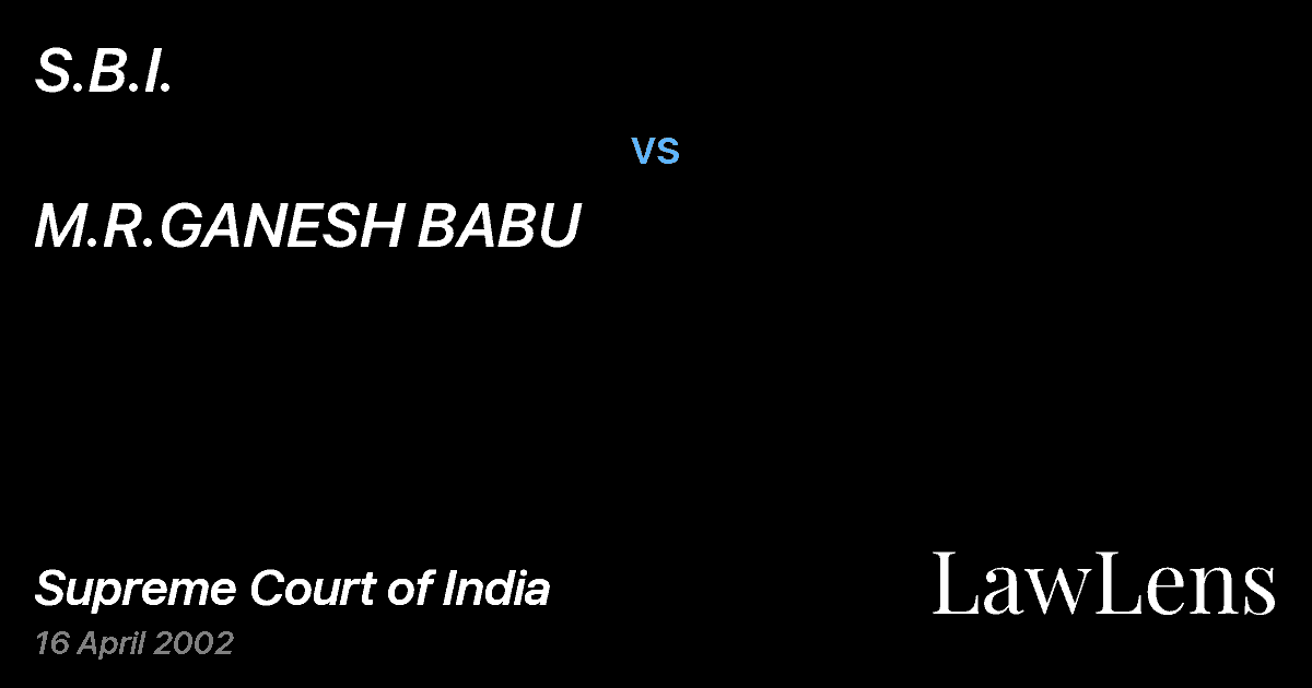 Preview image for S.B.I. vs. M.R.GANESH BABU