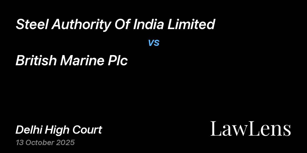 Preview image for Steel Authority Of India Limited vs. British Marine Plc