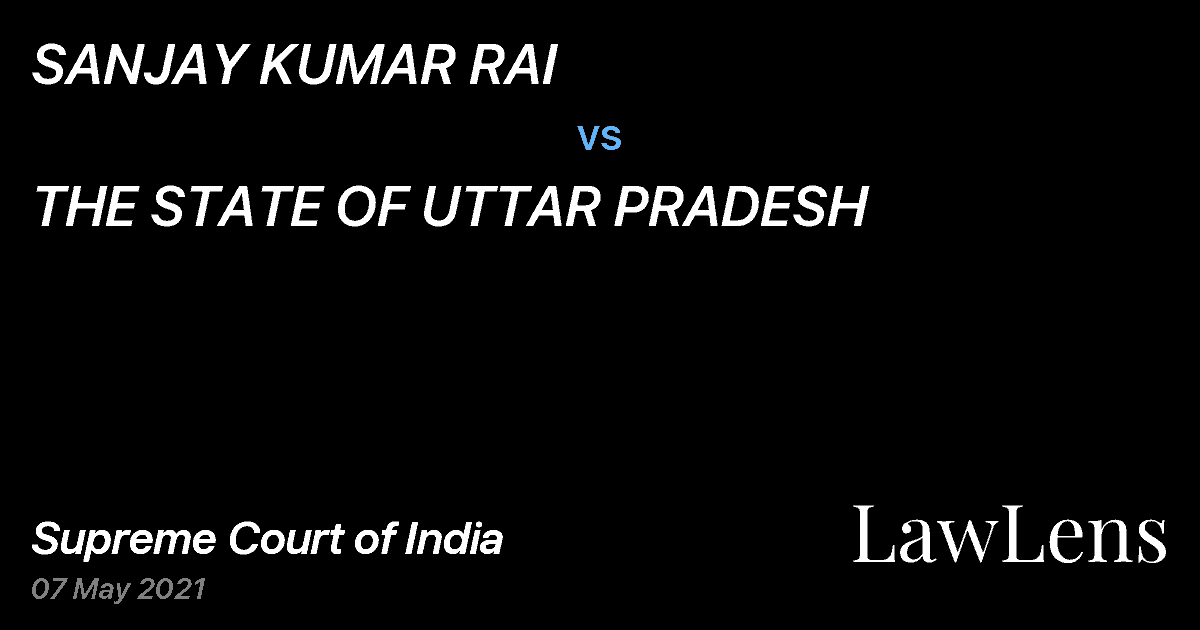 Preview image for SANJAY KUMAR RAI vs. THE STATE OF UTTAR PRADESH