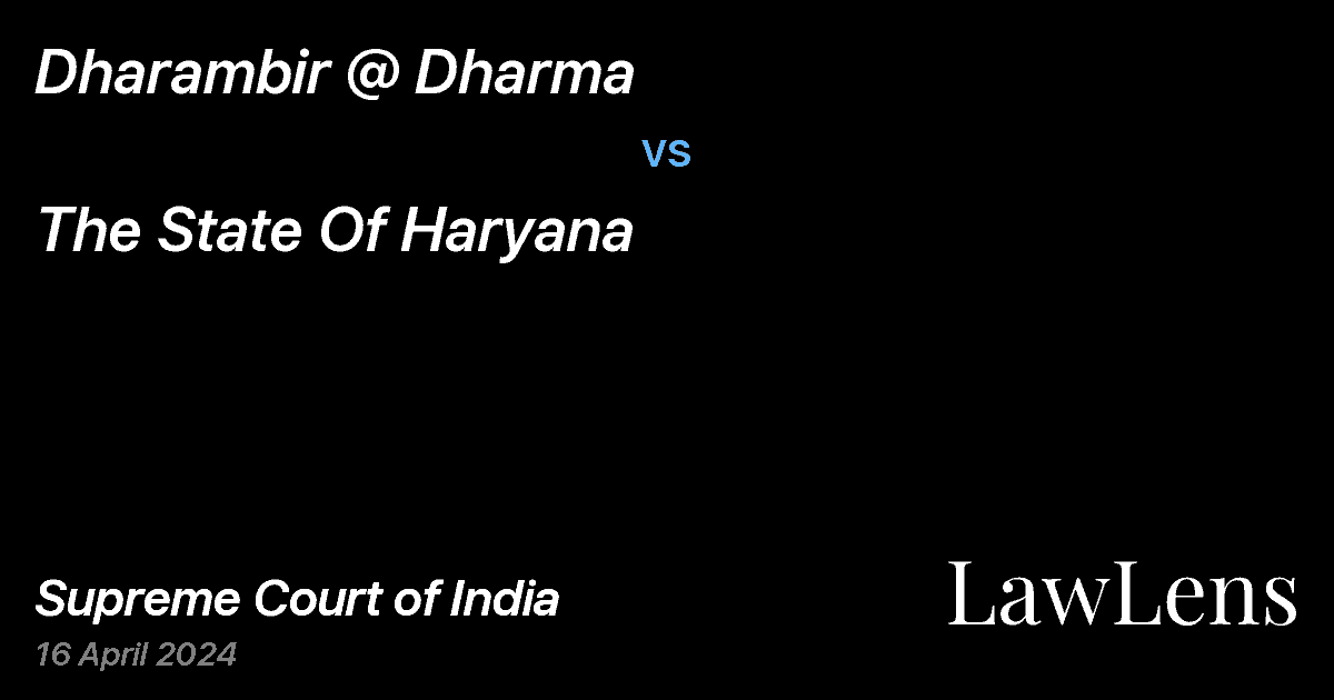 Preview image for Dharambir @ Dharma vs. The State Of Haryana