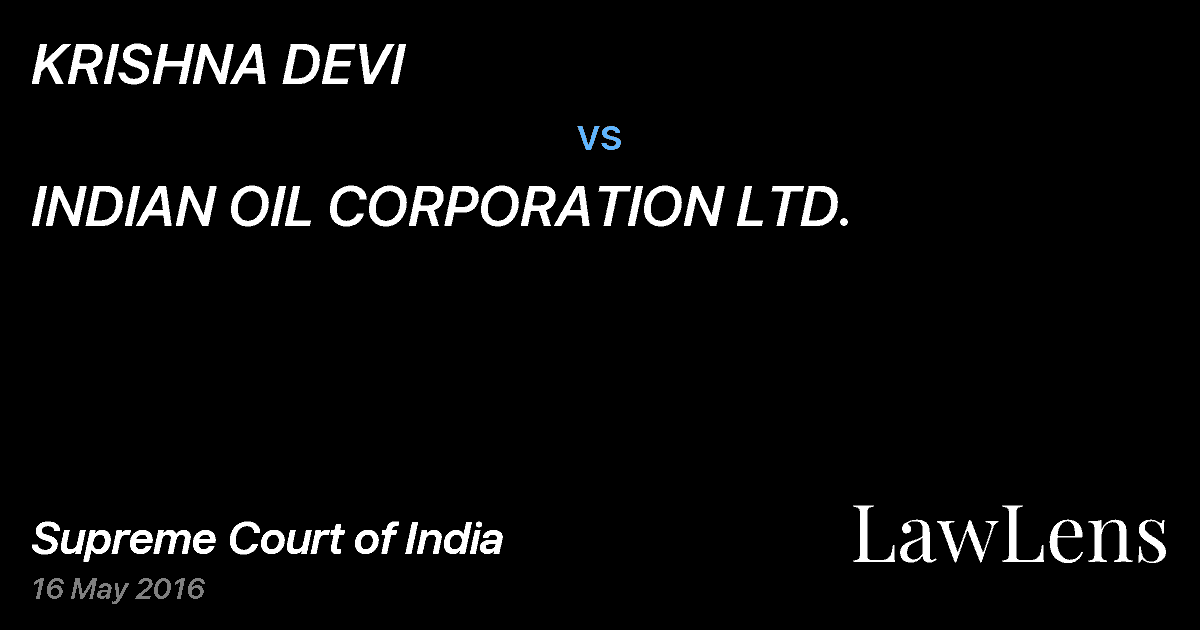 Preview image for KRISHNA DEVI vs. INDIAN OIL CORPORATION LTD.