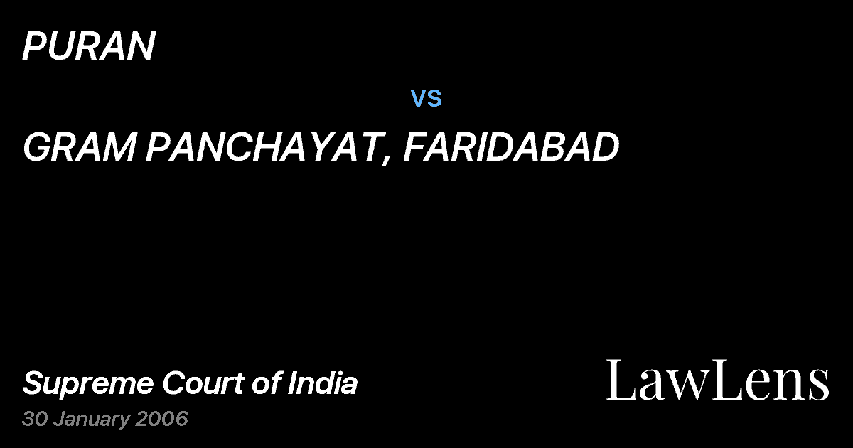 Preview image for PURAN vs. GRAM PANCHAYAT, FARIDABAD