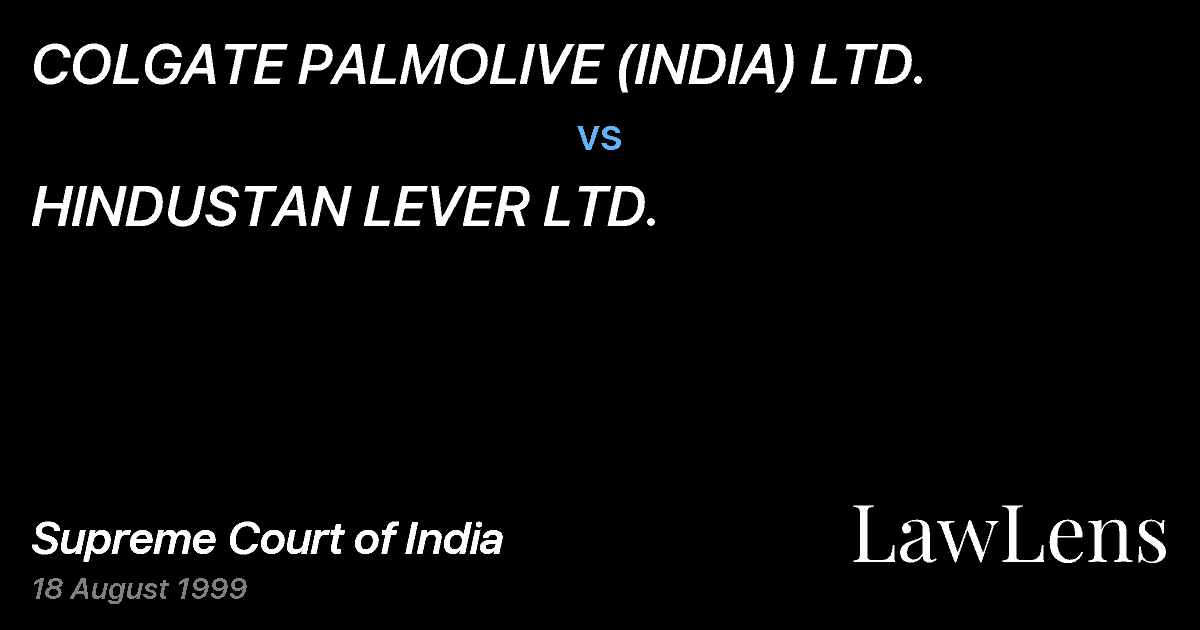 Preview image for COLGATE PALMOLIVE (INDIA) LTD. vs. HINDUSTAN LEVER LTD.