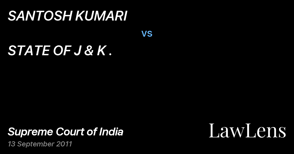 Preview image for SANTOSH KUMARI vs. STATE OF J & K .