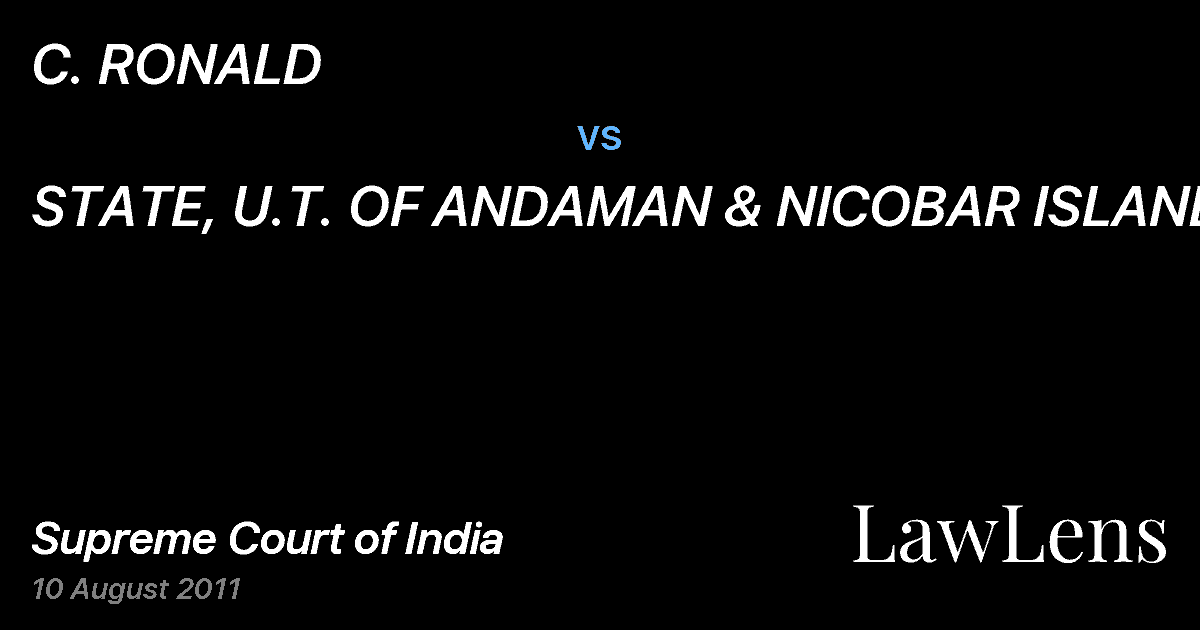 Preview image for C. RONALD vs. STATE, U.T. OF ANDAMAN & NICOBAR ISLANDS