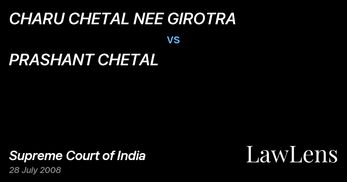 Preview image for CHARU CHETAL NEE GIROTRA vs. PRASHANT CHETAL