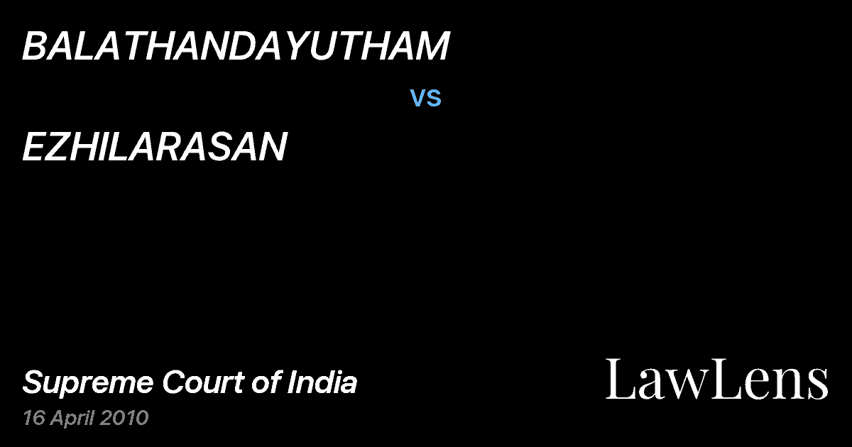 Preview image for BALATHANDAYUTHAM vs. EZHILARASAN