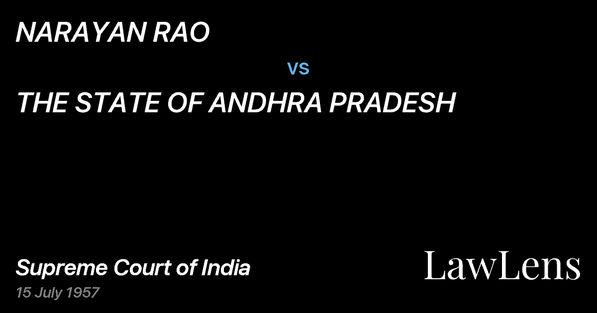 Preview image for NARAYAN RAO vs. THE STATE OF ANDHRA PRADESH