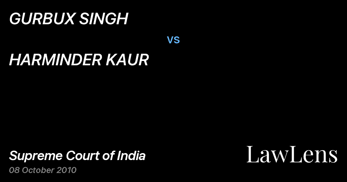 Preview image for GURBUX SINGH vs. HARMINDER KAUR