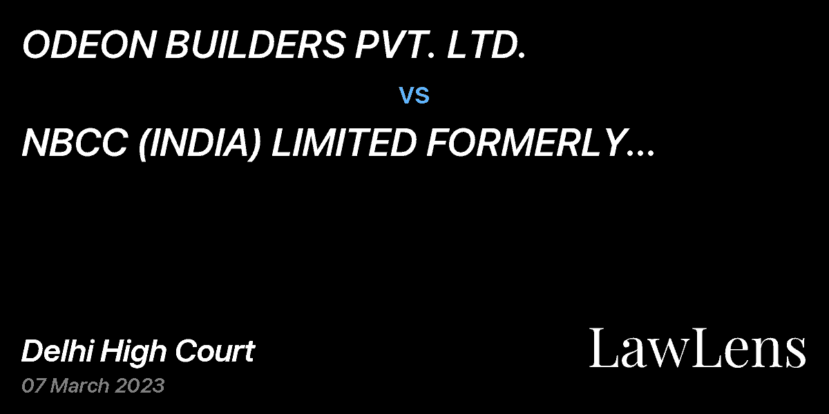 Preview image for ODEON BUILDERS PVT. LTD.  vs.  NBCC (INDIA) LIMITED FORMERLY KNOWN AS NATIONAL BUILDINGS CONSTRUCTION CORPORATION LTD.