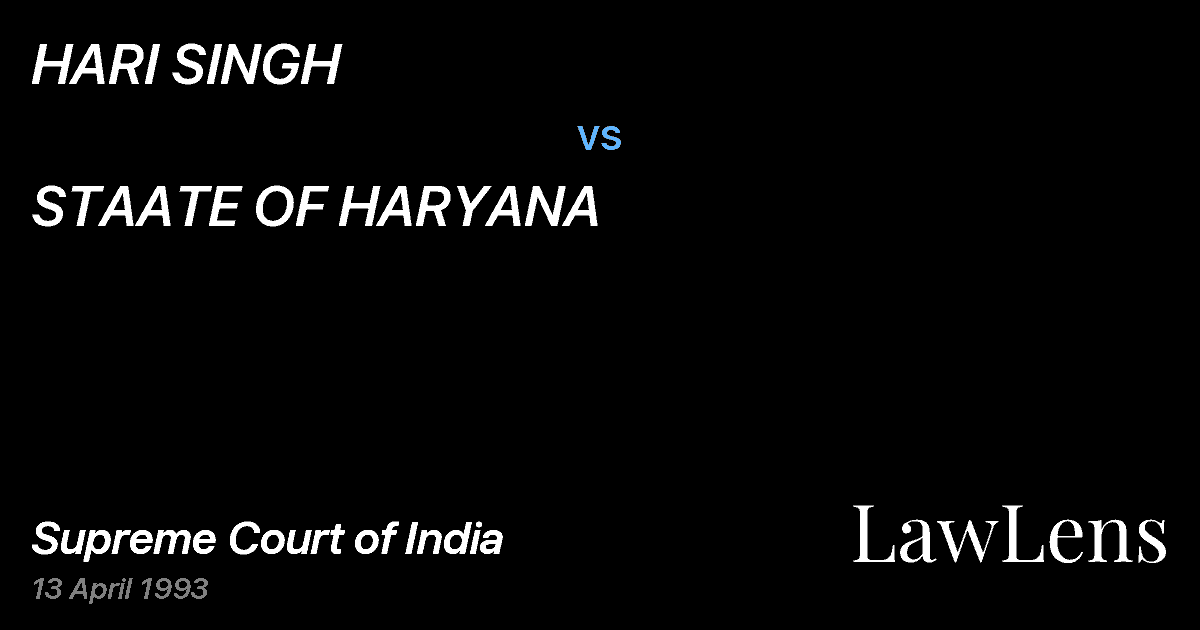Preview image for HARI SINGH vs. STAATE OF HARYANA