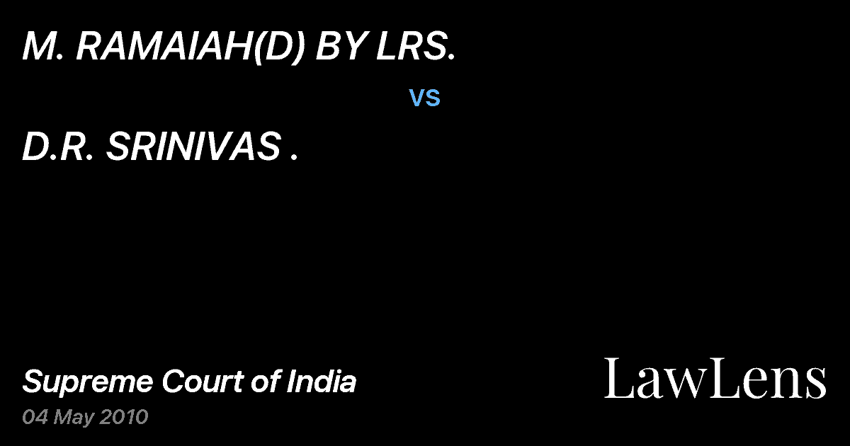 Preview image for M. RAMAIAH(D) BY LRS. vs. D.R. SRINIVAS .