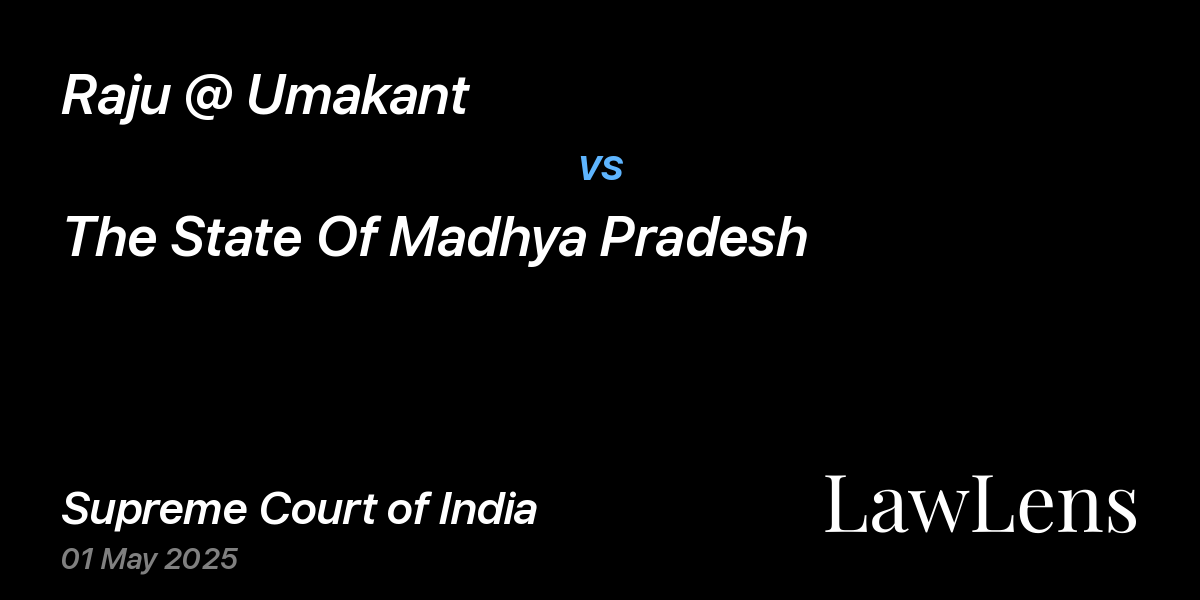 Preview image for Raju @ Umakant vs. The State Of Madhya Pradesh