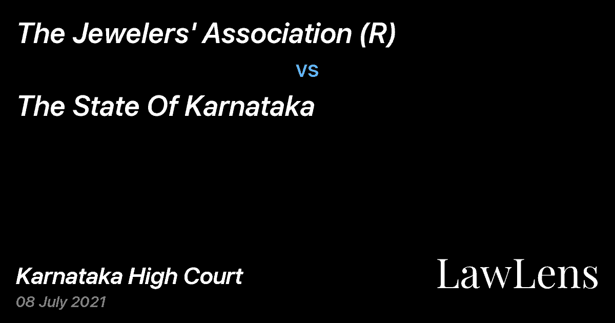 Preview image for The Jewelers' Association (R) vs. The State Of Karnataka