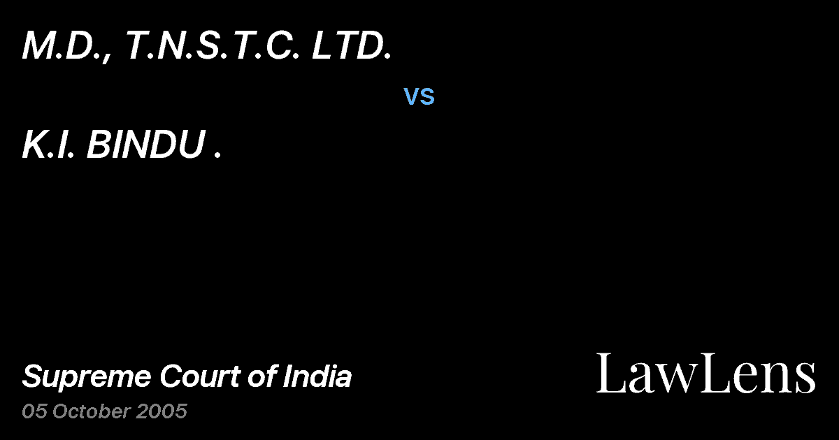 Preview image for M.D., T.N.S.T.C. LTD. vs. K.I. BINDU .