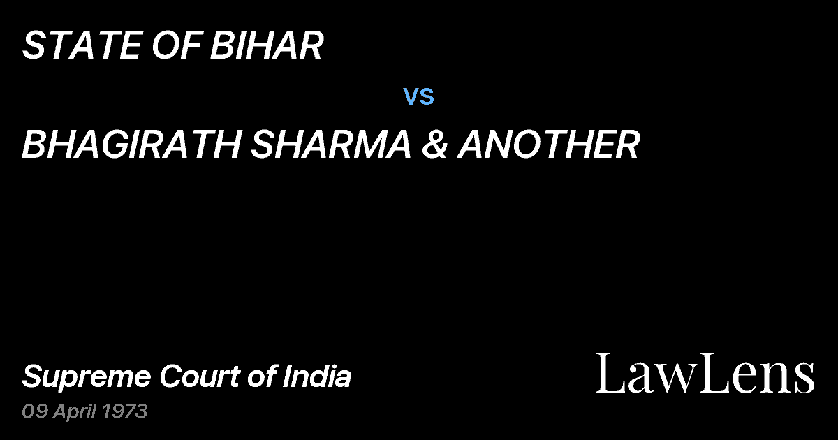 Preview image for STATE OF BIHAR vs. BHAGIRATH SHARMA & ANOTHER