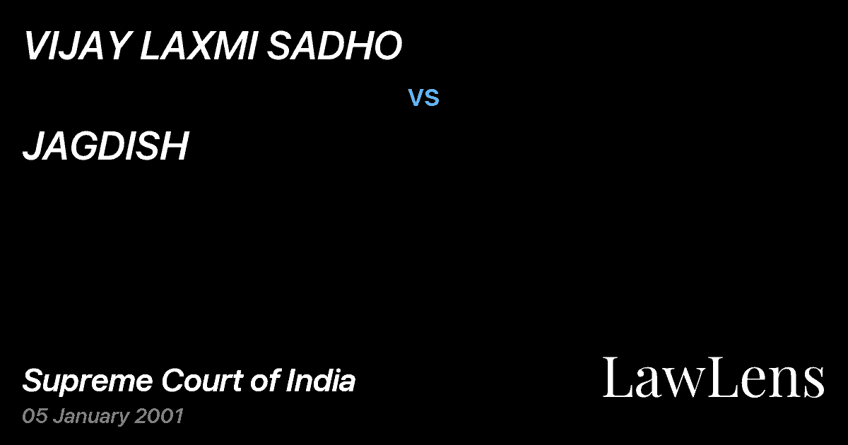 Preview image for VIJAY LAXMI SADHO vs. JAGDISH