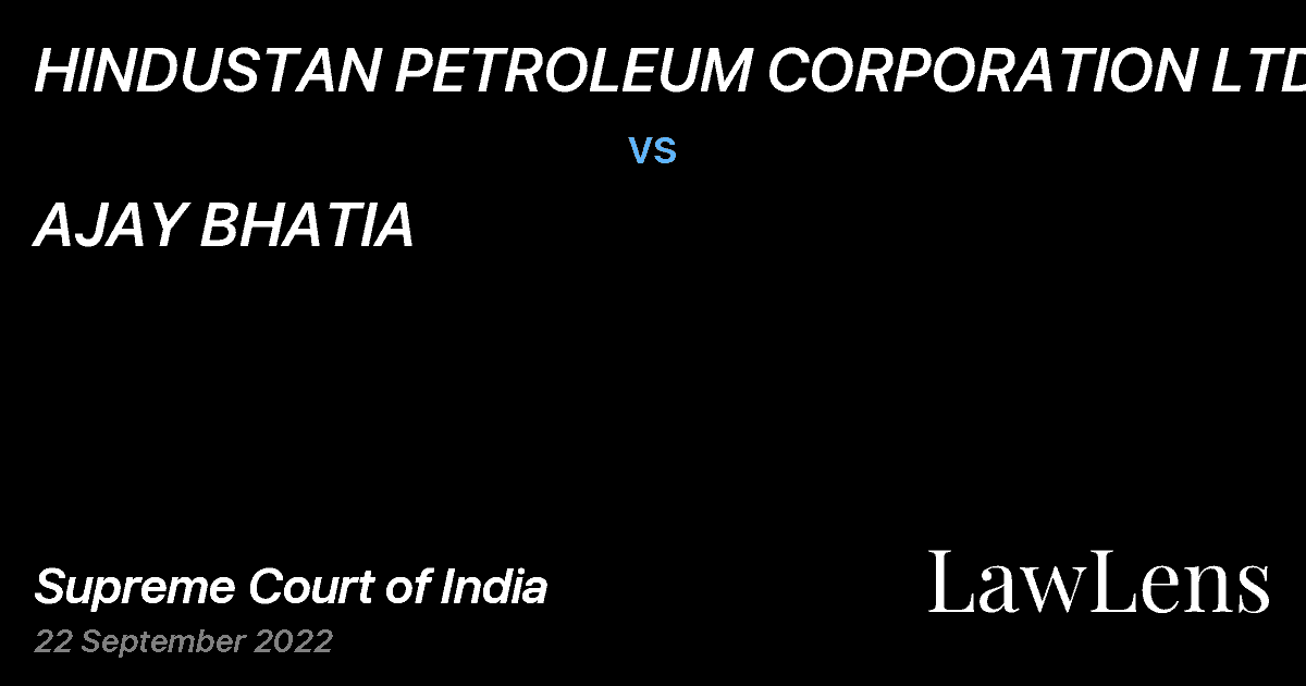 Preview image for HINDUSTAN PETROLEUM CORPORATION LTD. vs. AJAY BHATIA