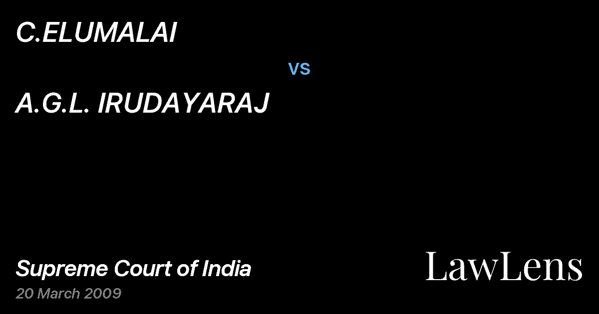Preview image for C.ELUMALAI vs. A.G.L. IRUDAYARAJ