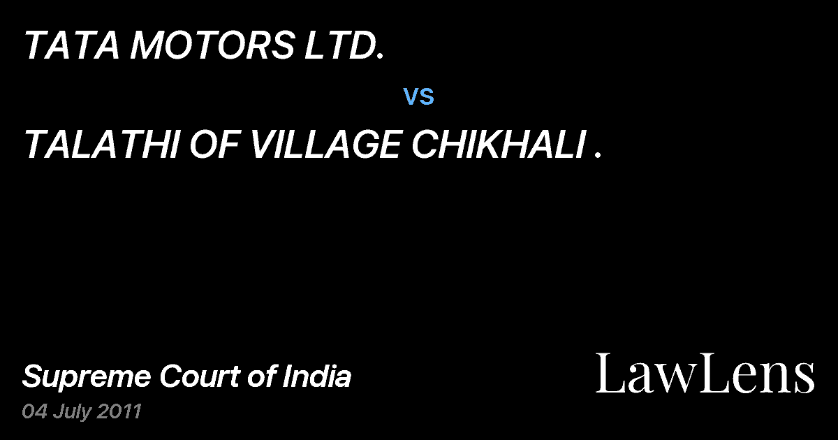 Preview image for TATA MOTORS LTD. vs. TALATHI OF VILLAGE CHIKHALI .