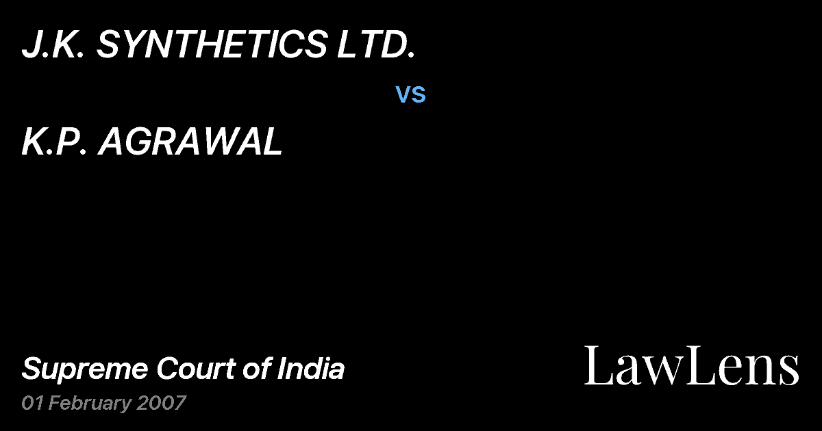 Preview image for J.K. SYNTHETICS LTD. vs. K.P. AGRAWAL