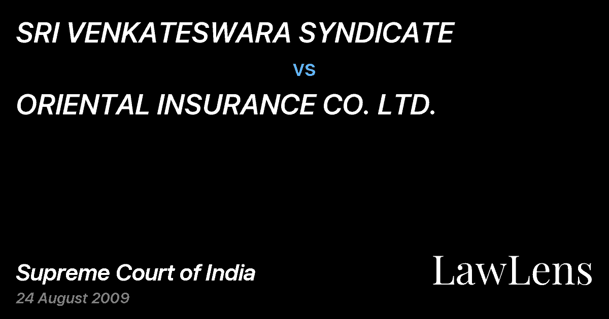 Preview image for SRI VENKATESWARA SYNDICATE vs. ORIENTAL INSURANCE CO. LTD.