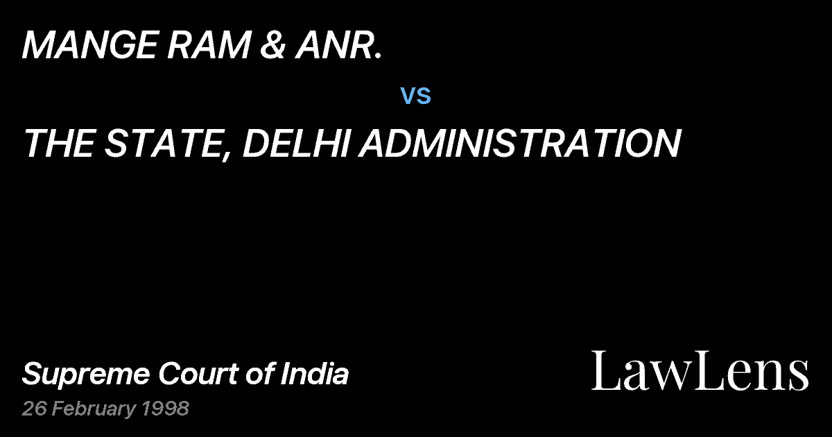 Preview image for MANGE RAM & ANR. vs. THE STATE, DELHI ADMINISTRATION