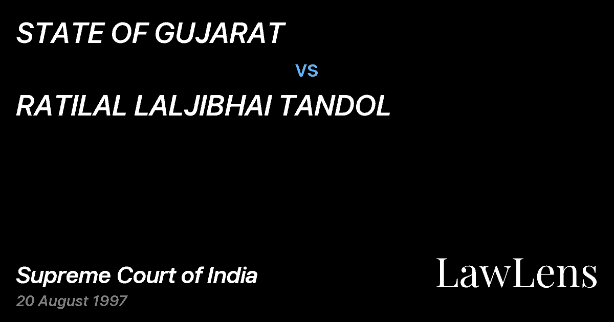 Preview image for STATE OF GUJARAT vs. RATILAL LALJIBHAI TANDOL