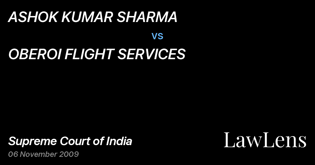 Preview image for ASHOK KUMAR SHARMA vs. OBEROI FLIGHT SERVICES