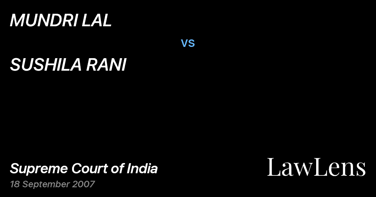 Preview image for MUNDRI LAL vs. SUSHILA RANI