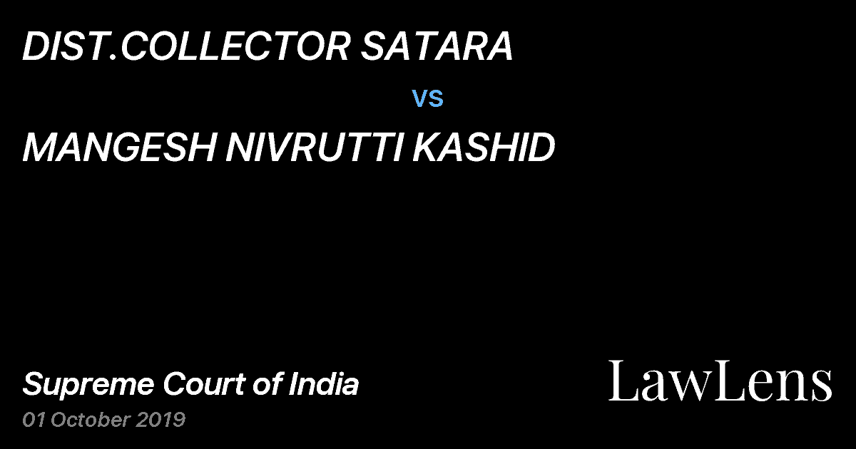 Preview image for DIST.COLLECTOR SATARA vs. MANGESH NIVRUTTI KASHID