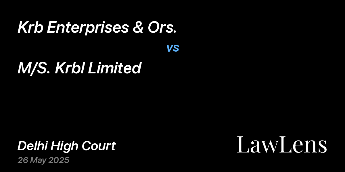 Preview image for Krb Enterprises & Ors. vs. M/S. Krbl Limited