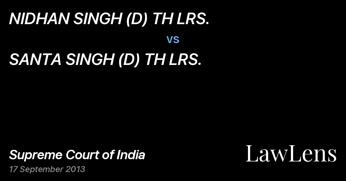 Preview image for NIDHAN SINGH (D) TH LRS. vs. SANTA SINGH (D) TH LRS.