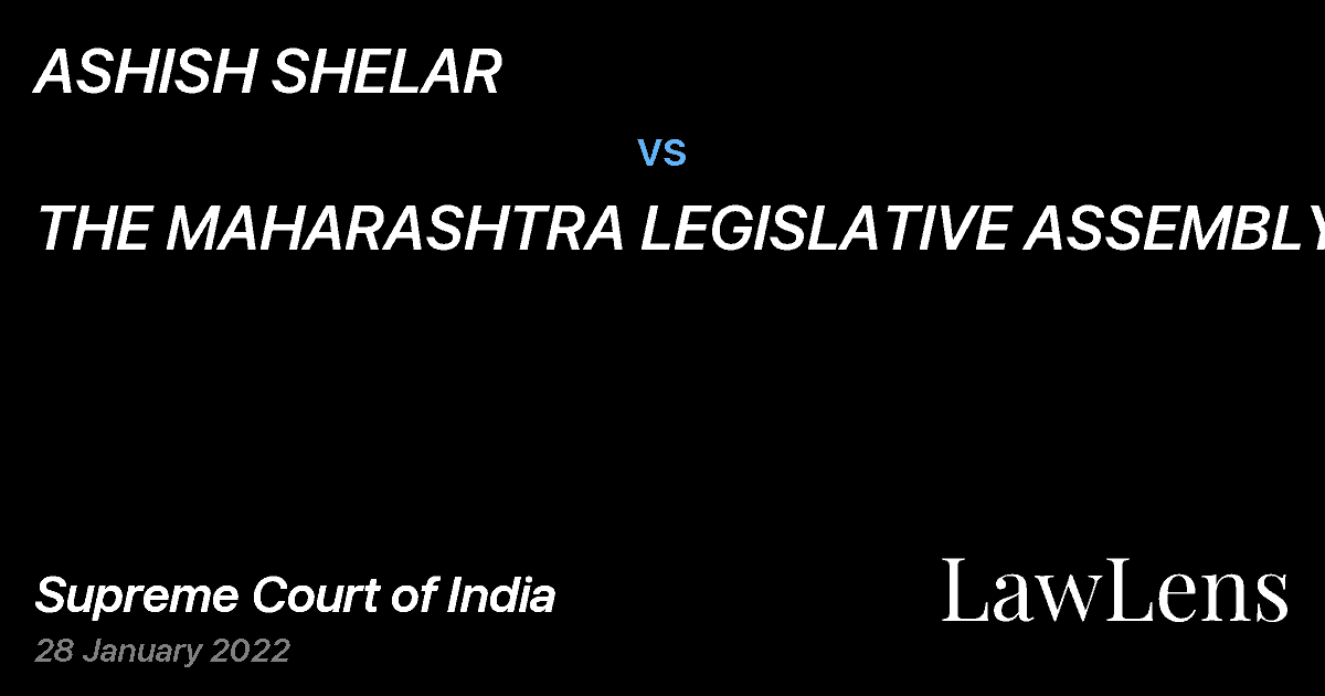 Preview image for ASHISH SHELAR vs. THE MAHARASHTRA LEGISLATIVE ASSEMBLY