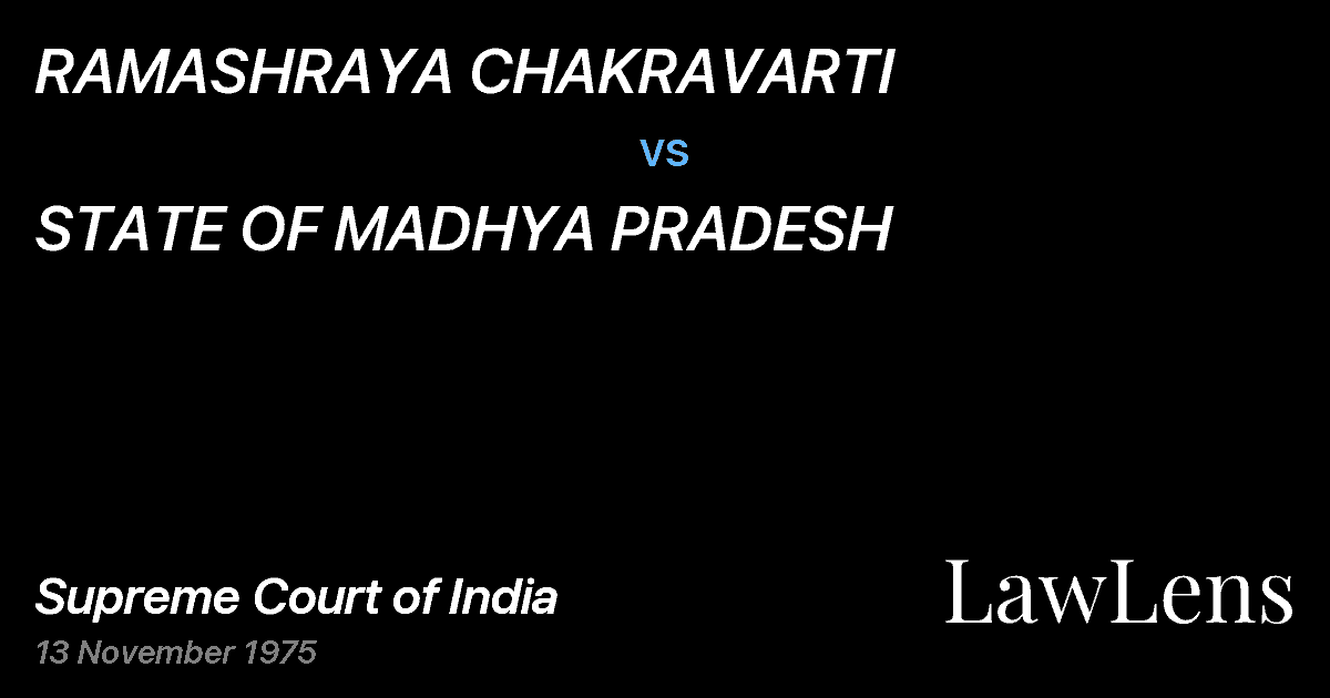 Preview image for RAMASHRAYA CHAKRAVARTI vs. STATE OF MADHYA PRADESH