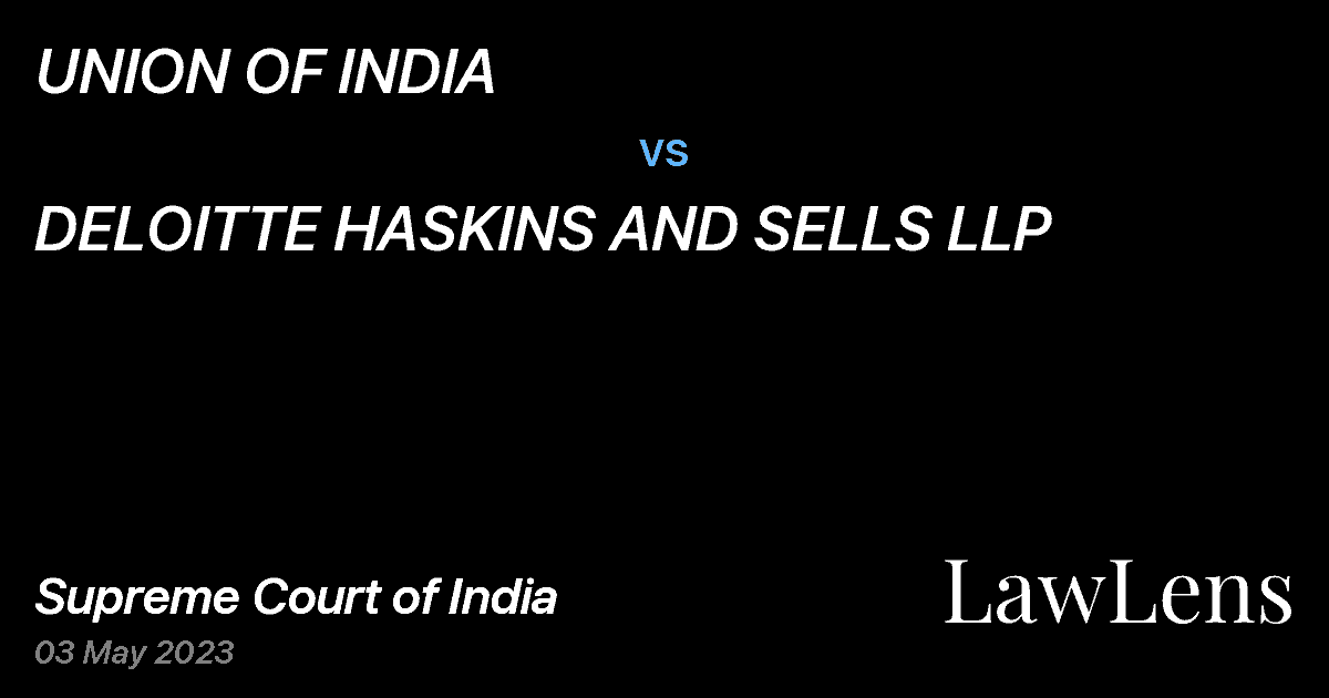 Preview image for UNION OF INDIA vs. DELOITTE HASKINS AND SELLS LLP