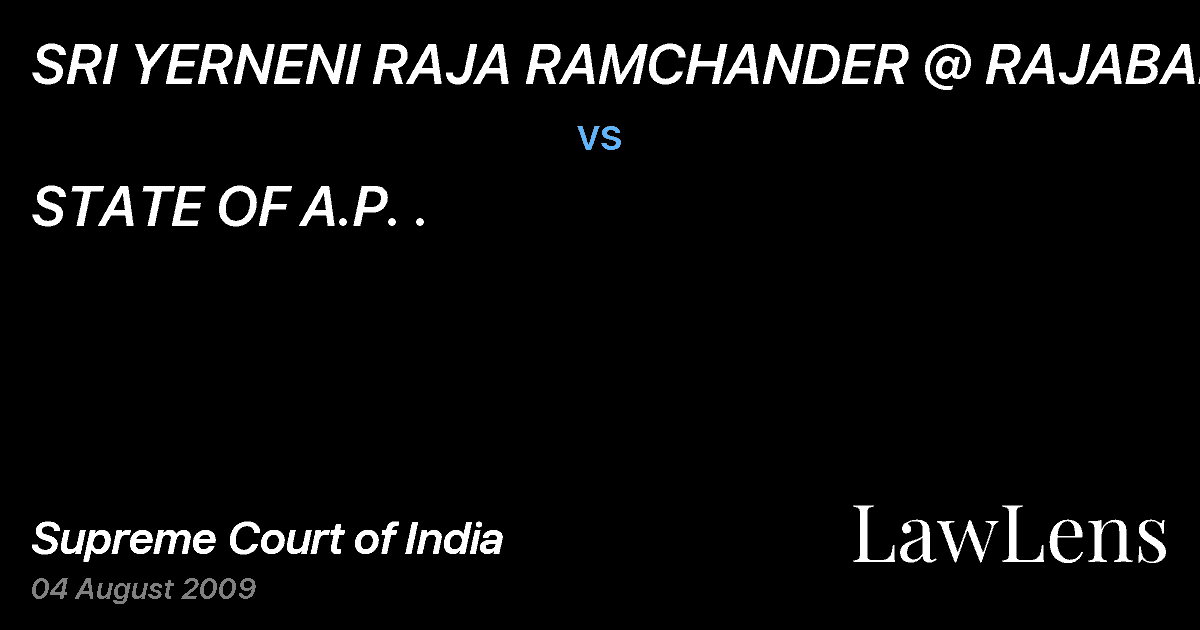 Preview image for SRI YERNENI RAJA RAMCHANDER @ RAJABABU vs. STATE OF A.P. .