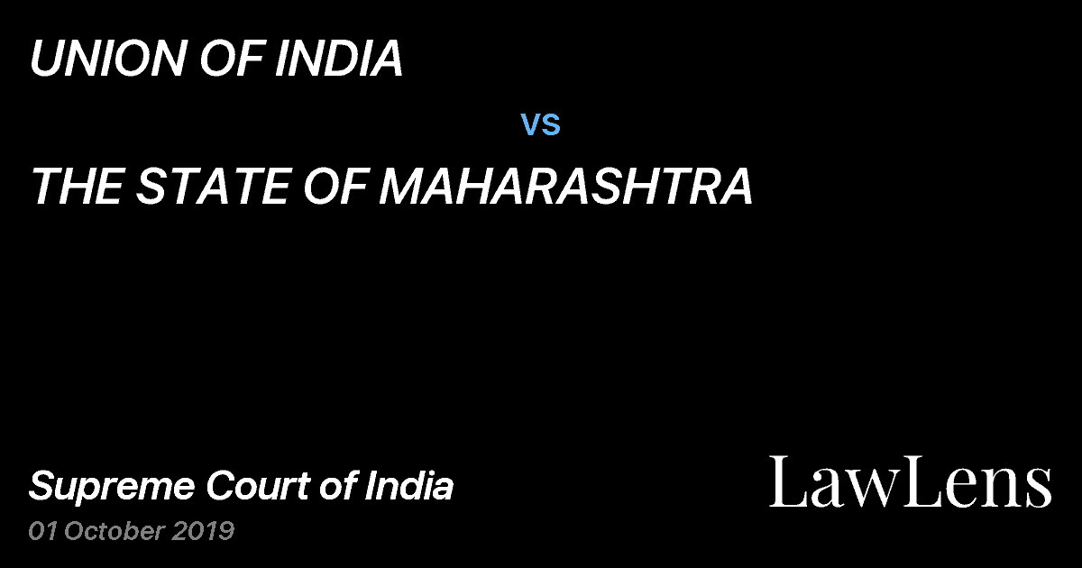 Preview image for UNION OF INDIA vs. THE STATE OF MAHARASHTRA
