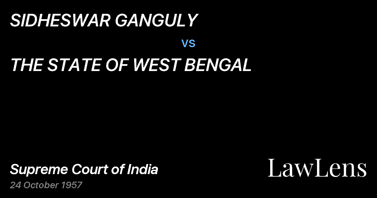 Preview image for SIDHESWAR GANGULY vs. THE STATE OF WEST BENGAL