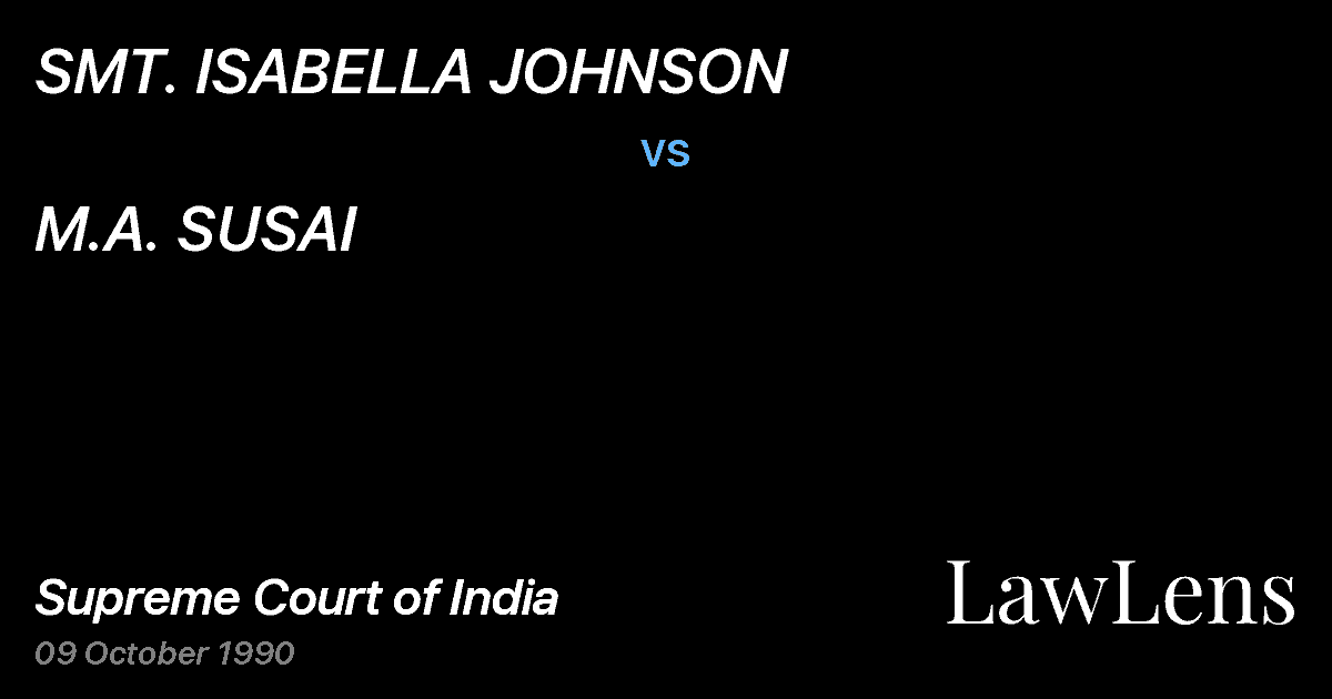 Preview image for SMT. ISABELLA JOHNSON vs. M.A. SUSAI