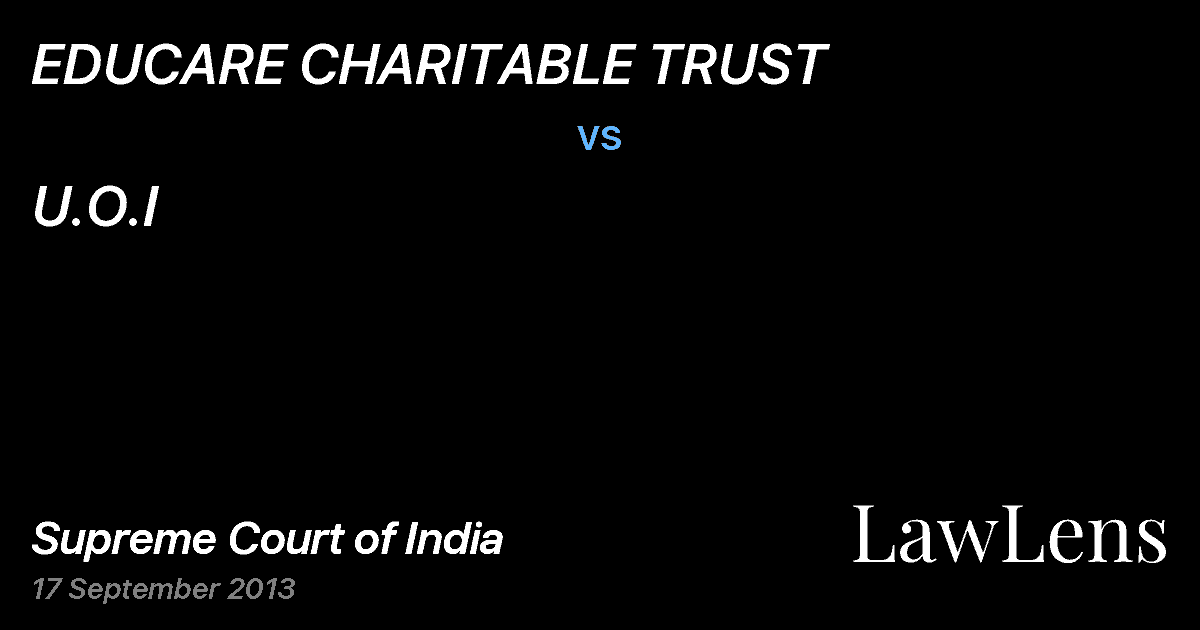 Preview image for EDUCARE CHARITABLE TRUST vs. U.O.I