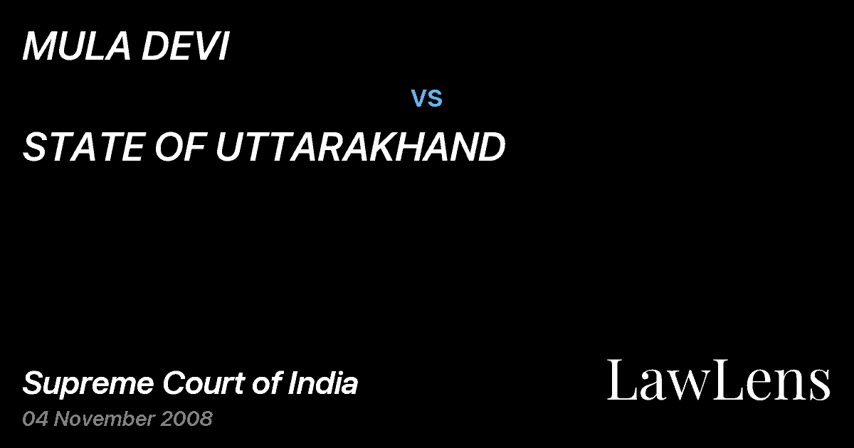 Preview image for MULA DEVI vs. STATE OF UTTARAKHAND