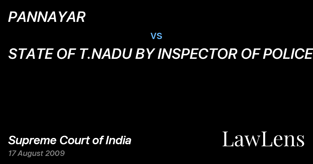 Preview image for PANNAYAR vs. STATE OF T.NADU BY INSPECTOR OF POLICE