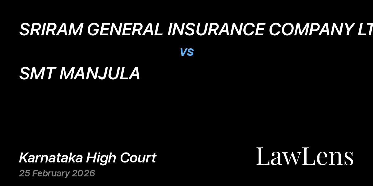 Preview image for SRIRAM GENERAL INSURANCE COMPANY LTD vs. SMT MANJULA